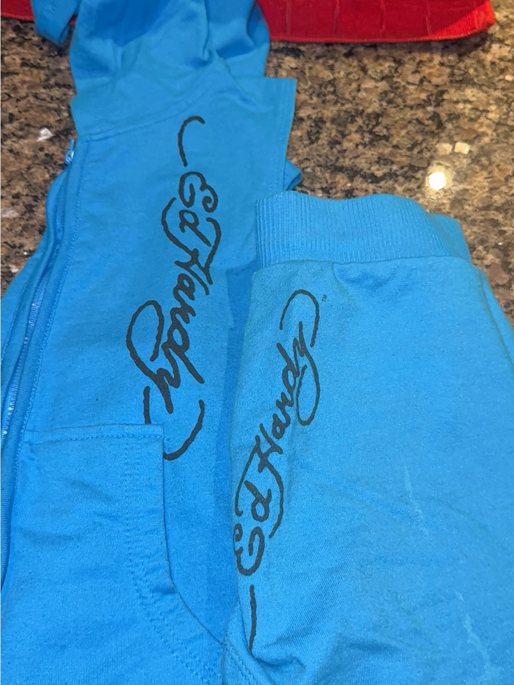 Ed Hardy Kids Matching Set Blue with Black Logo